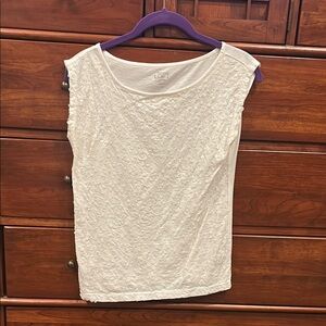 LOFT Women's White Lace Top
